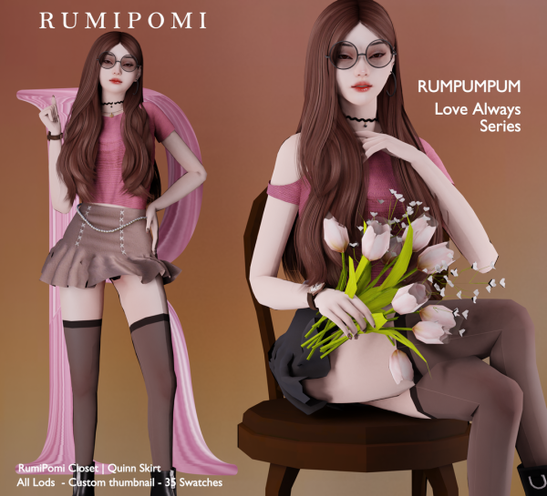 Alpha Rumpumpum_Quiin Skirt by rumi_pomi - The Sims 4 Custom Content