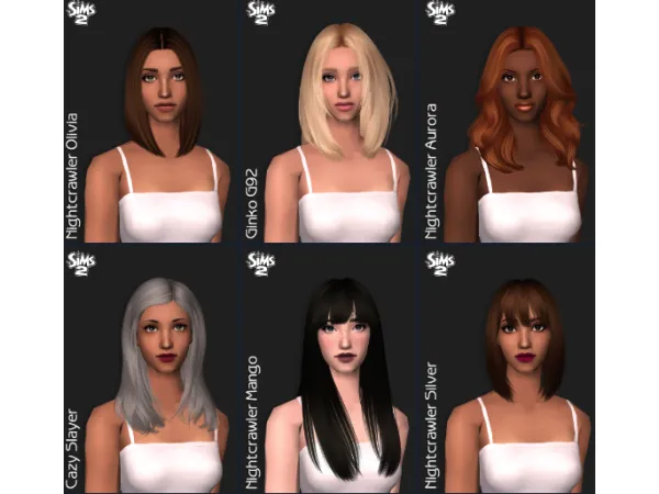Variety of Hair Retextures by asimtypical - The Sims 2 Custom Content