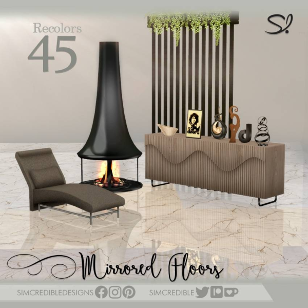 Alpha Mirrored Floors by simcredible - The Sims 4 Custom Content