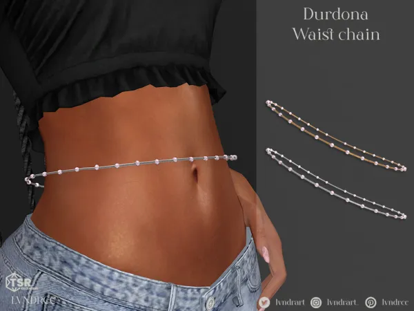 Alpha Durdona Waist Chain by lvndrcc - The Sims 4 Custom Content
