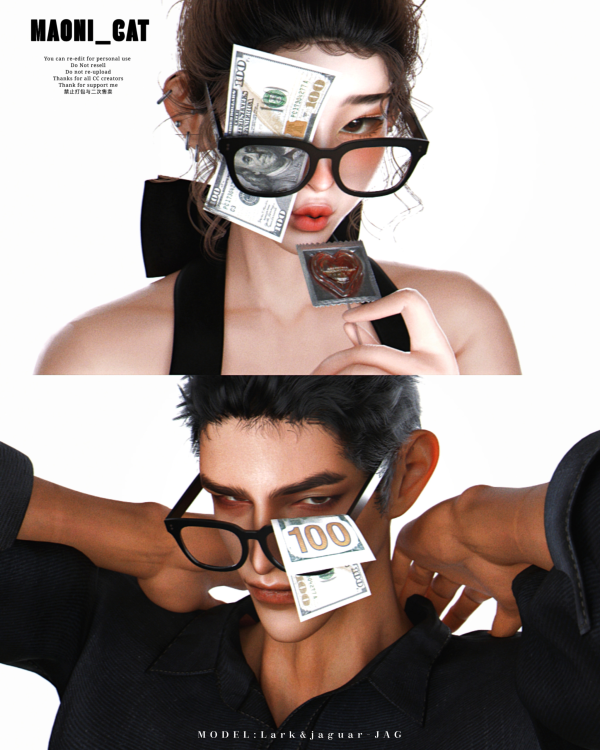 Alpha 25 07 Money is supreme Glasses by simsfinds - The Sims 4 Custom Content