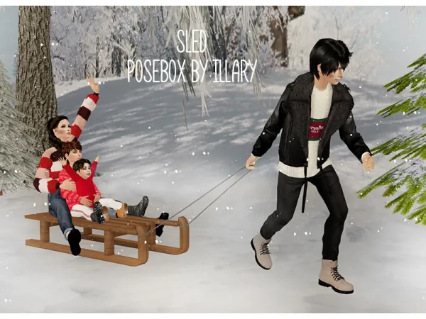 Day 1 Sled posebox by simsfinds - The Sims 2 Custom Content