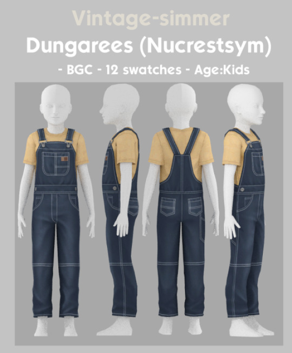 Maxis Match Maxis Match Dungarees for Kids 3 simmer by simsfinds - The Sims 4 Custom Content