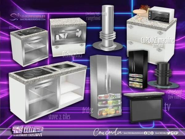 Alpha Y2K Concordia Appliances - The Sims 4 Custom Content