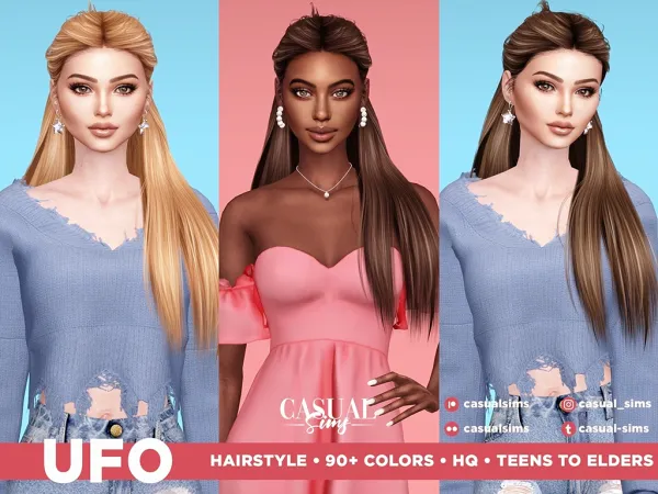 Alpha Ufo Hairstyle Right - The Sims 4 Custom Content