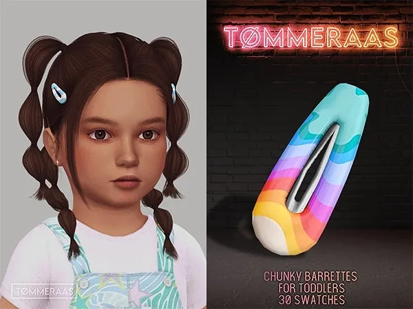Mix TØMMERAAS Chunky Barrettes for Toddlers by tommeraas - The Sims 4 Custom Content