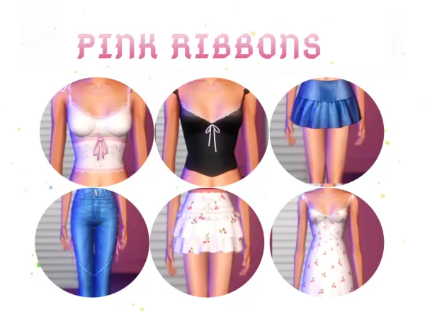 4T2 CONVERSION OF JOLIEBEAN ARETHABEES PINK RIBBONS by simsfinds - The Sims 2 Custom Content