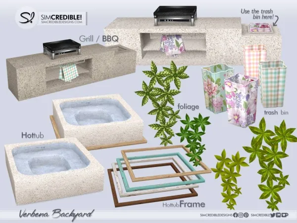 Alpha Verbena Backyard 🌼🌸🌻 by simcredible - The Sims 4 custom content