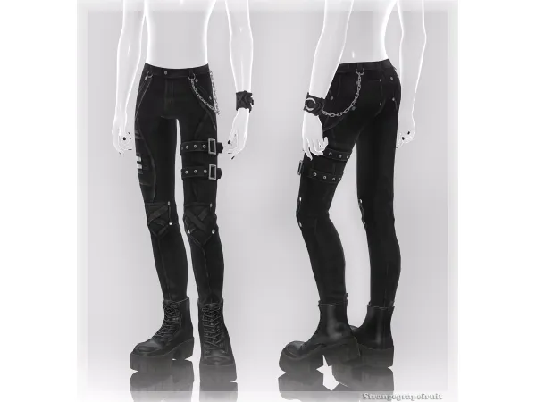 Strapped Leather Pants by strangegrapefruit