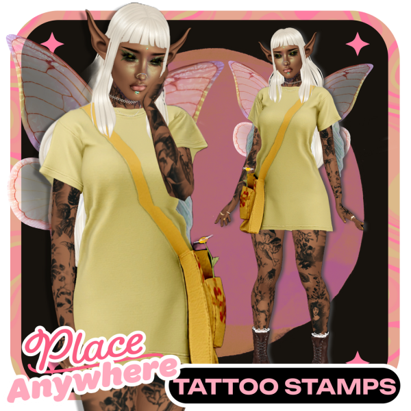 Mix PLACE ANYWHERE TATTOO STAMP SET [FAIRIES] by simsfinds - The Sims 4 Custom Content