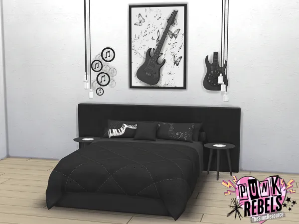 Maxis Match Punk Rebel Bedroom TSR by comiko - The Sims 4 Custom Content