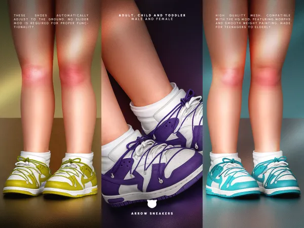 Alpha Arrow Sneakers Child and Toddlers by madcat - The Sims 4 custom content