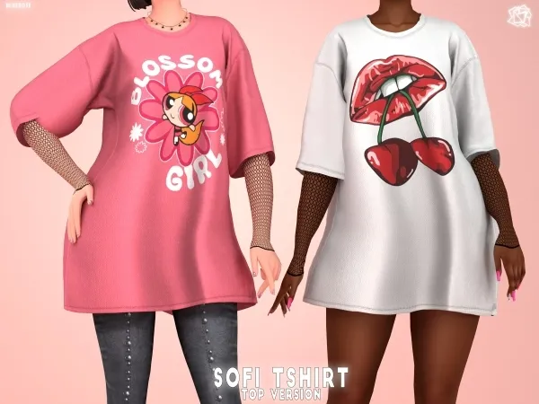 Mix Sofi T shirt Top Version bluerosesims by bluerose-sims - The Sims 4 Custom Content
