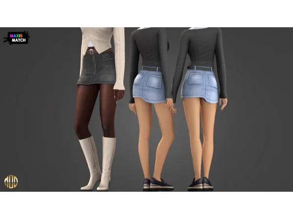 Maxis Match Maya Set Skirt by Modco Studios - The Sims 4 Custom Content