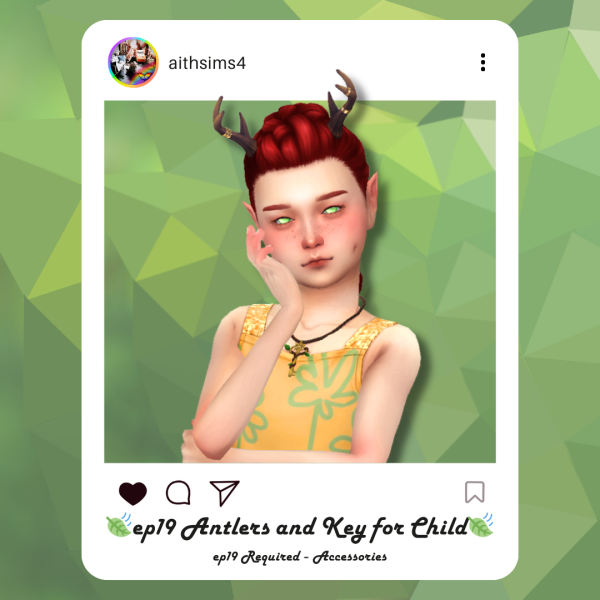 Maxis Match Antlers and Key for Child by simsfinds - The Sims 4 Custom Content