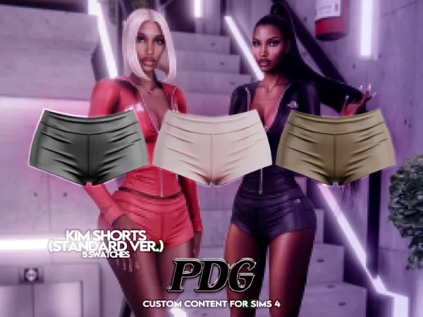 Alpha PDG Kim Shorts Standard Version by decayed - The Sims 4 Custom Content