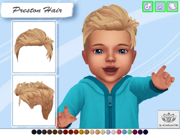 Maxis Match Preston Hair Infant version by Lewbertsn00tles - The Sims 4 Custom Content