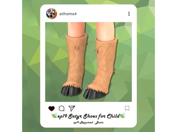 Maxis Match ep19 Satyr Shoes for Child by aithsims - The Sims 4 Custom Content