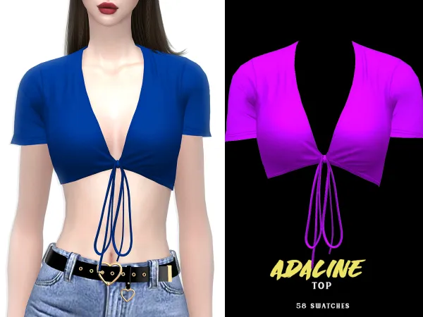 Alpha Adaline Top by grafity-cc - The Sims 4 Custom Content