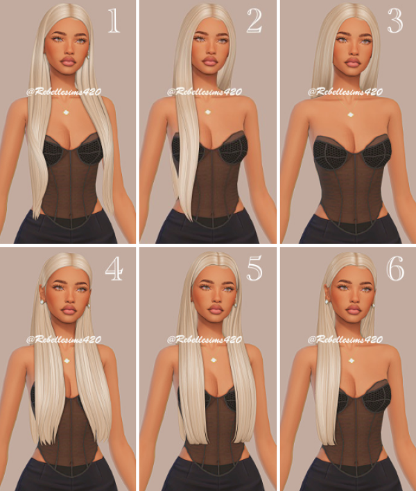 Maxis Match Straight Hair Maxis Match Edition Part 6 by rebellesims420 - The Sims 4 Custom Content