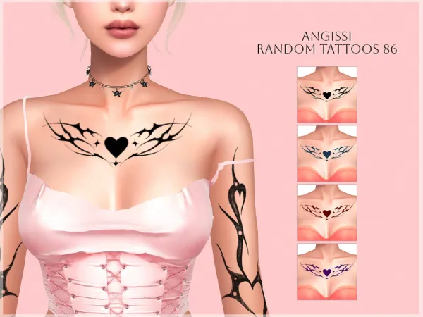 Mix Random tattoos 86 by ANGISSI - The Sims 4 Custom Content