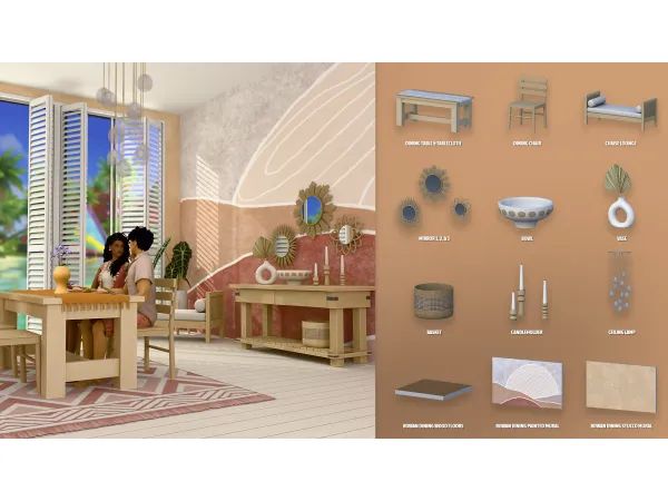 Maxis Match ROWAN DINING ROOM by modcollective - The Sims 4 Custom Content