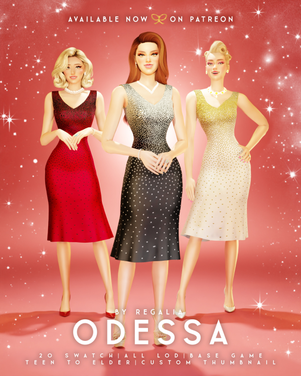 Maxis Match ODESSA DRESS by simsfinds - The Sims 4 Custom Content