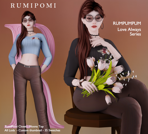 Alpha Rumpumpum_Moona Top by rumi_pomi - The Sims 4 Custom Content