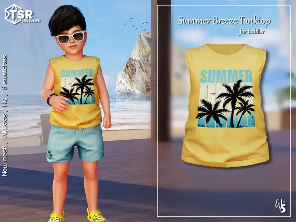 Alpha Summer Breeze Tanktop (toddler) by wisteriasims - The Sims 4 Custom Content