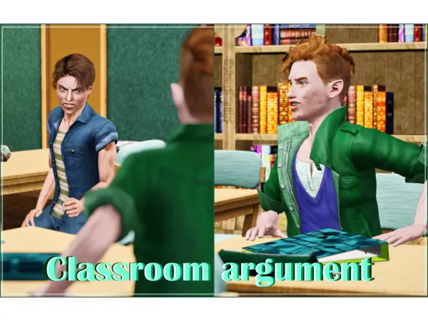 Come on fight me Classroom argumentnear fight poseset by simsfinds - The Sims 3 Custom Content