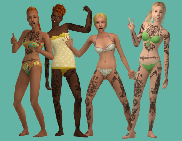 4t2 Psychoella Emma Tattoos as Overlay Box by simsfinds - The Sims 2 Custom Content