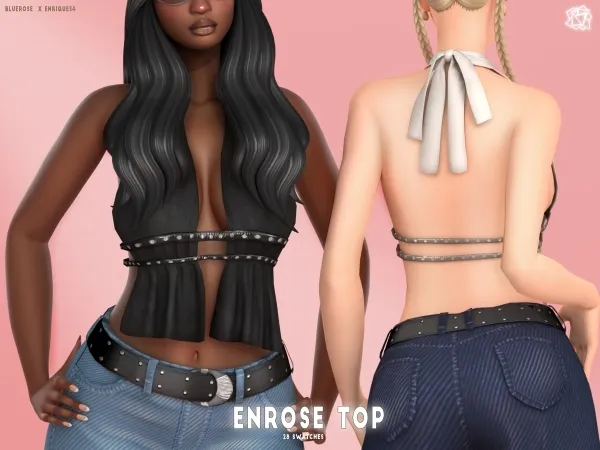 Mix ENROSE Top Bluerose x EnriqueS4 by bluerose-sims - The Sims 4 Custom Content