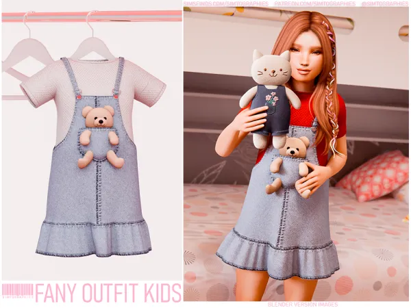 Alpha Fany Outfit (Kids) by simtographies - The Sims 4 Custom Content