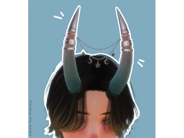 4t3 Doji Horns with Cosmic Accessories by randomsimaddict - The Sims 3 Custom Content