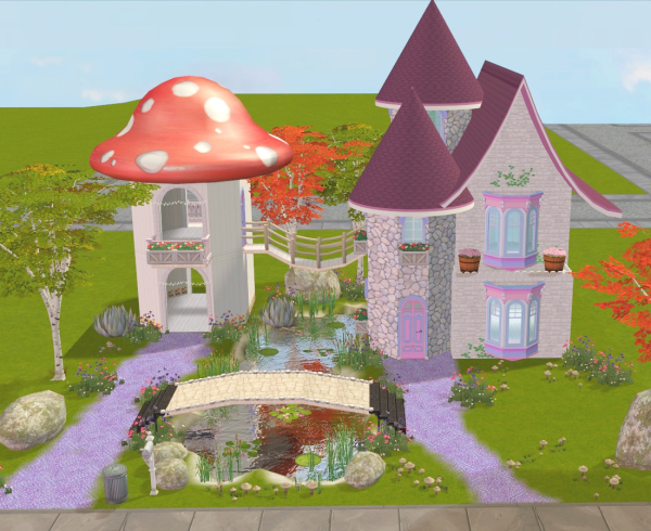 Mushroom Fairy House 2x2 Minimal by simsfinds - The Sims 2 Custom Content