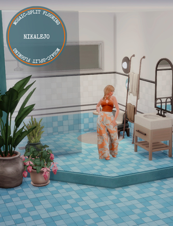 Maxis Match Mosaic Split Flooring by simsfinds - The Sims 4 Custom Content