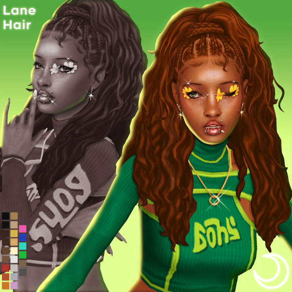 Maxis Match LANE HAIR by simsfinds - The Sims 4 Custom Content