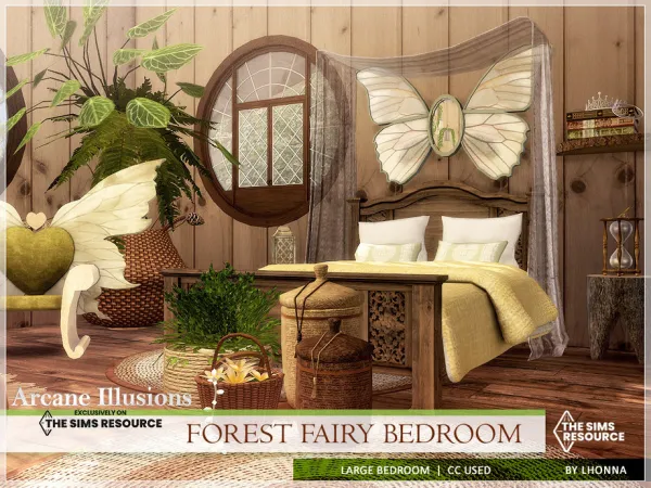 Alpha Forest Fairy Bedroom by Lhonna - The Sims 4 Custom Content