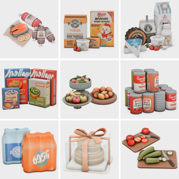 Maxis Match random simlish food clutter sims 4 finds by simsfinds - The Sims 4 Custom Content