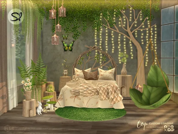 Alpha Magic Meadows Teens Bedroom by simcredible - The Sims 4 Custom Content