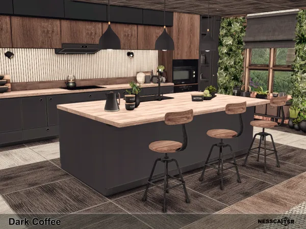 Alpha Dark Coffee by nesscasims - The Sims 4 Custom Content