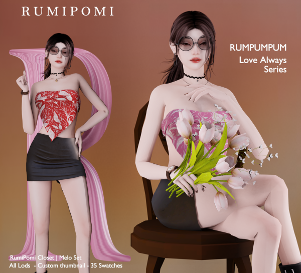 Alpha Rumpumpum_Katy Set Outfit by rumi_pomi - The Sims 4 Custom Content