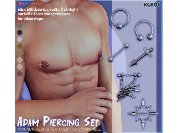 PEACH | Adam Piercing Set by kleossims