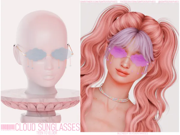 Alpha Cloud Sunglasses by simtographies - The Sims 4 Custom Content