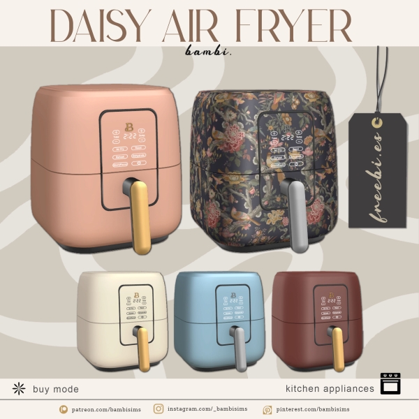 Alpha daisy air fryer by bambisims - The Sims 4 Custom Content