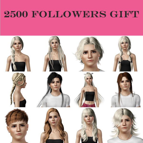 2500 Followers Hair Dump by simsfinds - The Sims 3 Custom Content