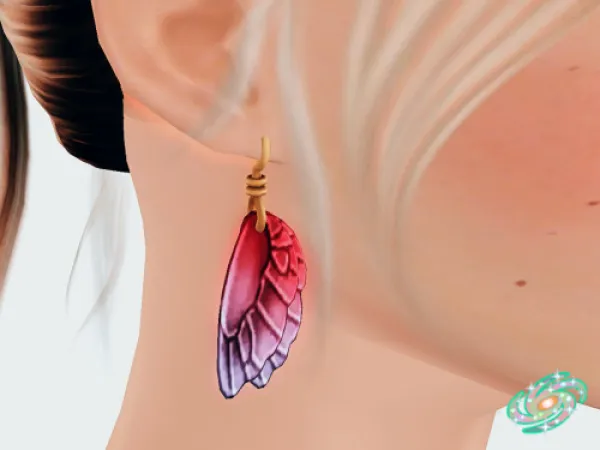 Trillyke Fairy Wing Earring DOUBLE 4TO3 by omotte - The Sims 3 Custom Content