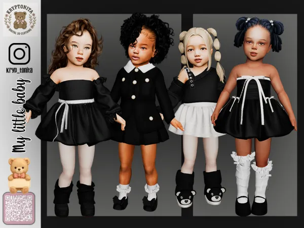 Mix BLACK DRESS TODDLER - The Sims 4 custom content