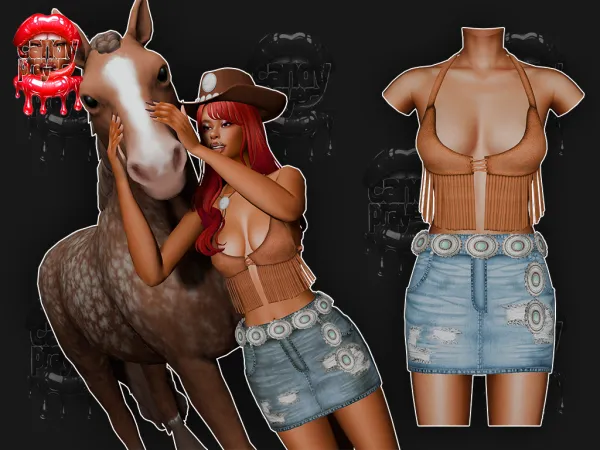 Mix BEY JEANS HORSE - The Sims 4 Custom Content
