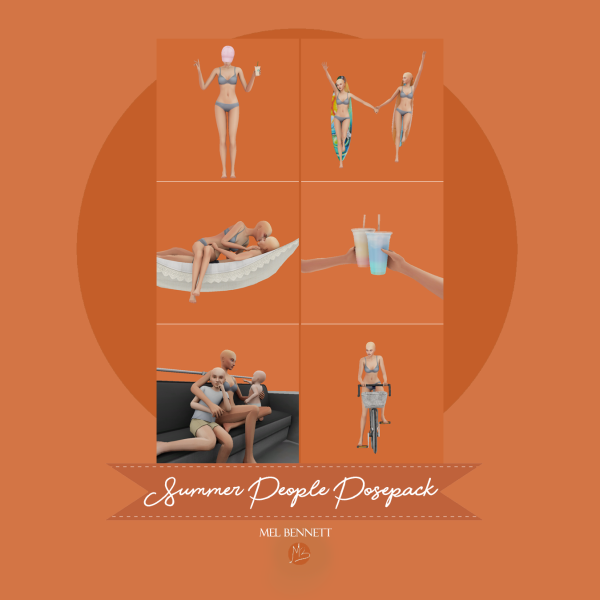 Mix Summer People Posepack by melbennett - The Sims 4 Custom Content